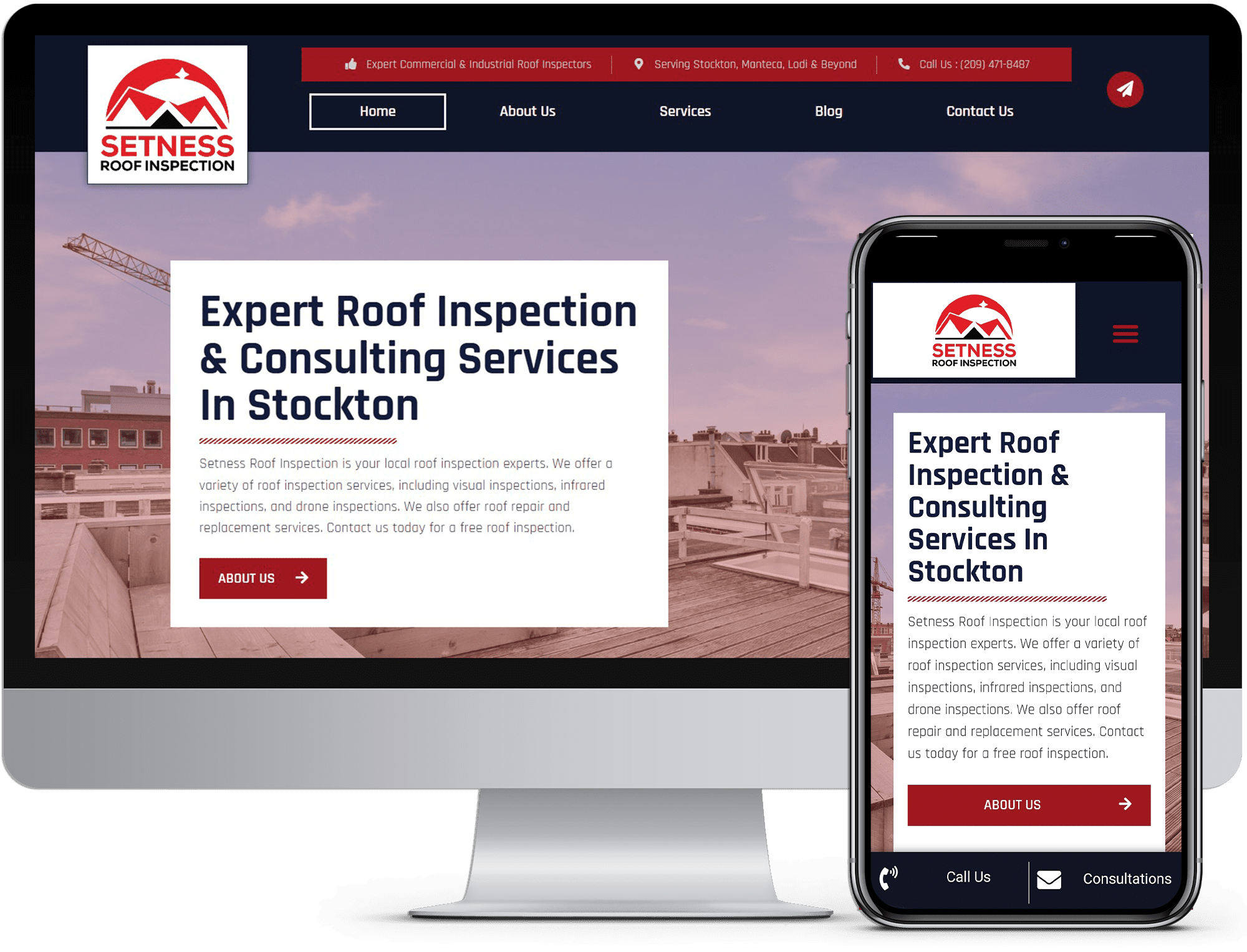 Setness Roof Inspection Website - CloudKrest Web Design Portfolio